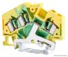 TSKC4/3JDD Védővezető ipari sorozatkapocs, rugós, sínre, zöld/sárga 800V 32A 0.08-4 mm2 3P