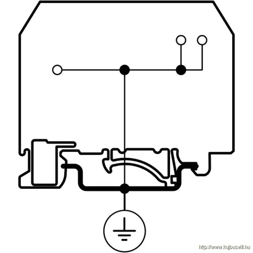 TRACON TSKC4/3JDD Védővezető ipari sorozatkapocs, rugós, sínre, zöld/sárga 800V 32A 0.08-4 mm2 3P