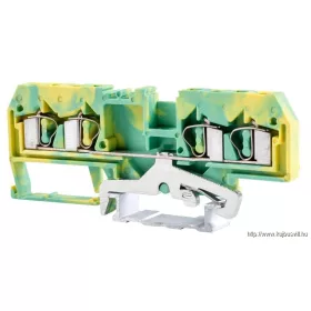  TRACON TSKC4/4JD Védővezető ipari sorozatkapocs, rugós, sínre, zöld/sárga 800V 26A 0.08-4 mm2 4P