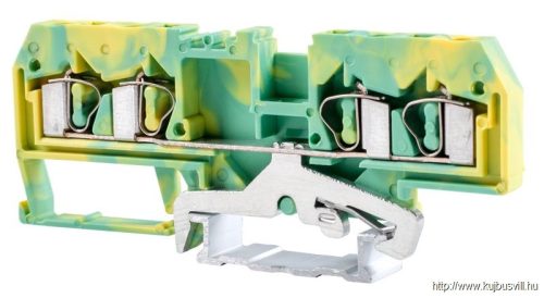 TSKC4/4JD Védővezető ipari sorozatkapocs, rugós, sínre, zöld/sárga 800V 26A 0.08-4 mm2 4P