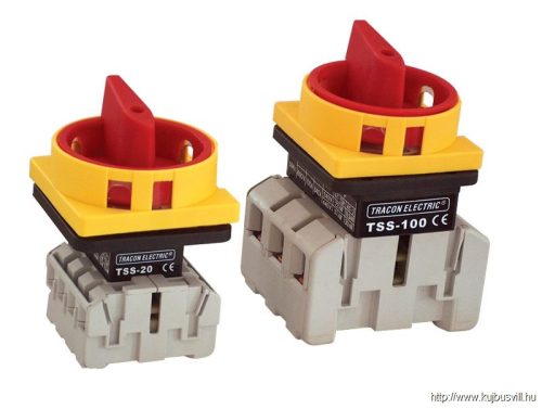 TSS-20/4T Tokozott biztonsági lakatolható szakaszoló kapcsoló 400V, 50Hz, 20A, 4P, 5,5kW, 48×48mm, IP44