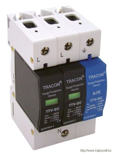 TTV-BC225-2 Túlfeszültségvédő készülék, 2.-es típus, csillagpontos 25kA, 2+1P