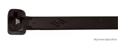 TRACON TU200 UV-álló fémnyelves kábelkötegelő, fekete 200×2,4mm, D=2-50mm, PA6.6