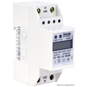   TRACON TVOF12 LCD kijelzésű fogyasztásmérő,közvetlen, 1 fázisú, 2 modul 230VAC / 10(60)A