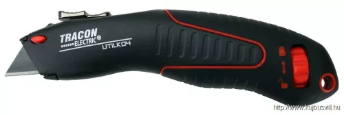 TRACON UTILK04 Trapéz pengés kés, alu markolat gumibetéttel, SK4 T-penge L=175mm, D=41mm, W=27mm, d=19mm