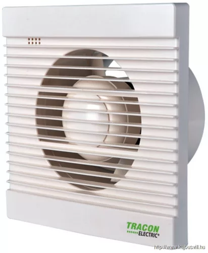 TRACON VF100-BTS Fürdőszoba ventilátor, golyóscsapágy+időzítő+v.zsalu 230 VAC, 15W, 80 m3/h, 33 dB,100 mm