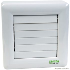   TRACON VFM100-B Fürdőszoba vent. hőelemmel műk. frontzsaluval, golyóscsapágy 230 VAC, 15W, 80 m3/h, 33 dB,100 mm