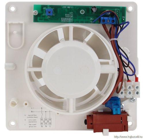 VFM100-BTH Fürdőszoba vent. hőelemmel műk. frontzs, golyóscs+időz+pára 230 VAC, 15W, 80 m3/h, 33 dB,100 mm