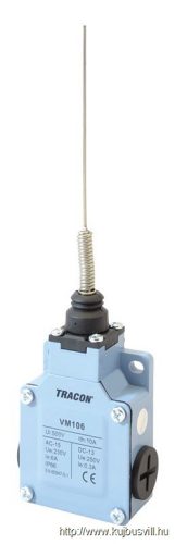 VM106 Helyzetkapcsoló, rugós-pálcás fémházas 1xNO+1xNC, 6A/230V AC-15, 0,3A/250V DC-13, IP66