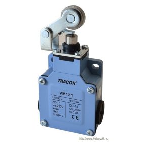   TRACON VM121 Helyzetkapcsoló, karos-görgős fémházas 1xNO+1xNC, 6A/230V AC-15, 0,3A/250V DC-13, IP66