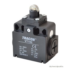   TRACON VT102 Helyzetkapcsoló, görgős 1xNO+1xNC, 6A/230V AC-15, 0,3A/250V DC-13, IP65