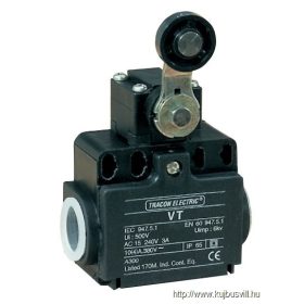   TRACON VT118 Helyzetkapcsoló, lengőkar-görgö 1xNO+1xNC, 6A/230V AC-15, 0,3A/250V DC-13, 28mm, IP65