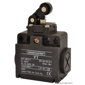   TRACON VT121 Helyzetkapcsoló, karos-görgős 1xNO+1xNC, 6A/230V AC-15, 0,3A/250V DC-13, IP65