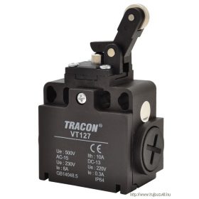   TRACON VT127 Helyzetkapcsoló, nyomógörgős 1xNO+1xNC, 6A/230V AC-15, 0,3A/250V DC-13, IP65