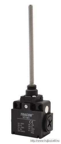 VT181 Helyzetkapcsoló, rugószáras (acél) 1xNO+1xNC, 6A/230V AC-15, 0,3A/250V DC-13, IP65