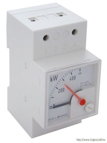 W45S-230/1 Sínre pattintható analóg teljesítmény mérő 230V/5A