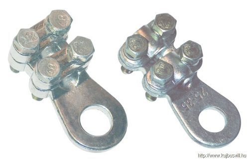 WCJB-185-240 Csavarozható réz lemezsaru, 4 csavarral 185-240mm2, M12, 4x(M8x35)