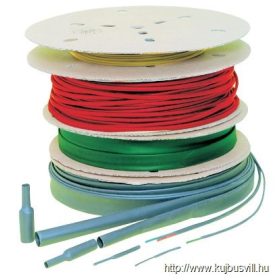   TRACON ZS016-D Zsugorcső, vékonyfalú, 2:1 zsugorodás, fekete, dobon 1,6/0,8mm, POLIOLEFIN