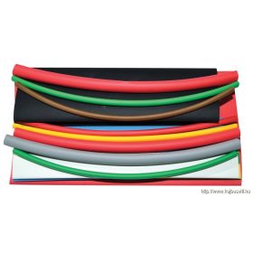   TRACON ZSB-SET Zsugorcső készlet, vékonyfalú, 2:1 zsugorodás, több szín 15×150mm, POLIOLEFIN